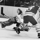 Gilles Meloche makes a save